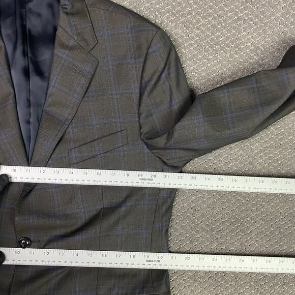 Saks Fifth Avenue Ermenegildo Zegna Cloth Suit 42R Pants 36 Brown Blue Wool - Picture 7 of 16